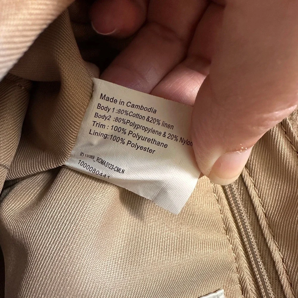 Sakroots Roma Straw Canvas Floral Boho Shoulder Bag Butterfly Charm Tan Medium